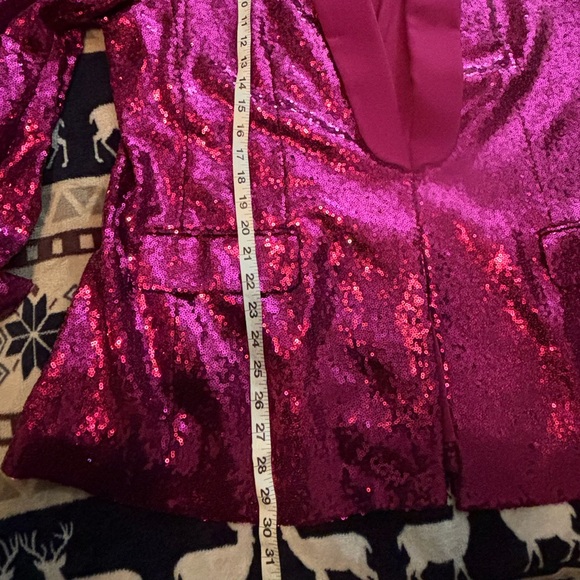 New York and Company Pink Sequin Blazer - Picture 6 of 7